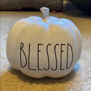 “Blessed” White Rae Dunn Ceramic Pumpkin